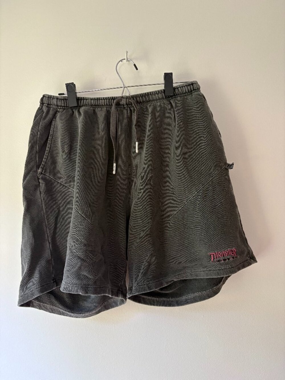 Thrasher Magazine Japan Exclusive Sweat Shorts 🛹 Washed Black Embroidered Logo